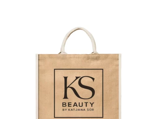 Jute Shoppingtasche mit schwarzem KS-Beauty-Logo