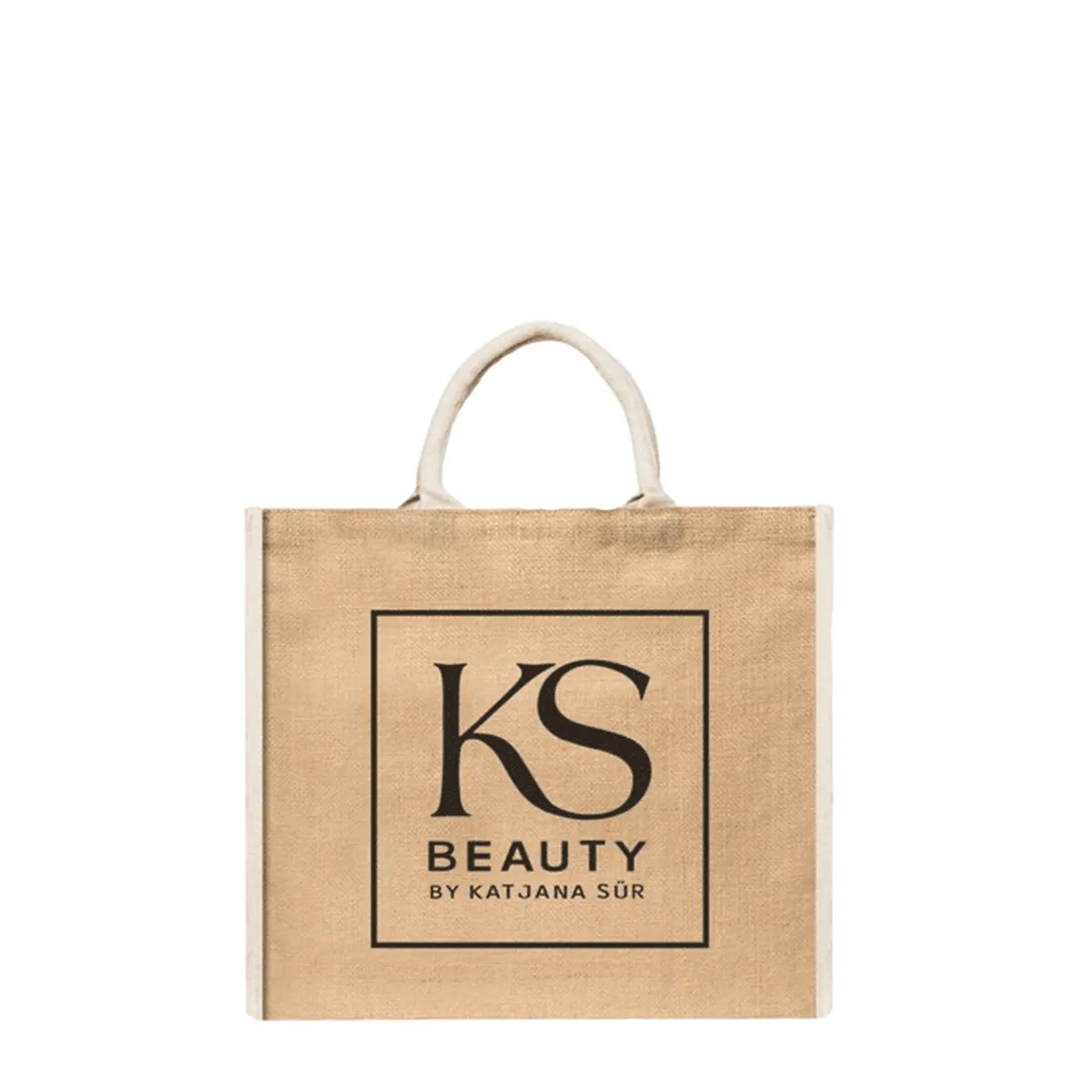 Jute Shoppingtasche mit schwarzem KS-Beauty-Logo